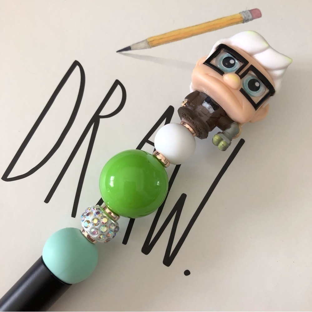 Disney Doorables: Up: Carl Fredricksen handmade beaded pen